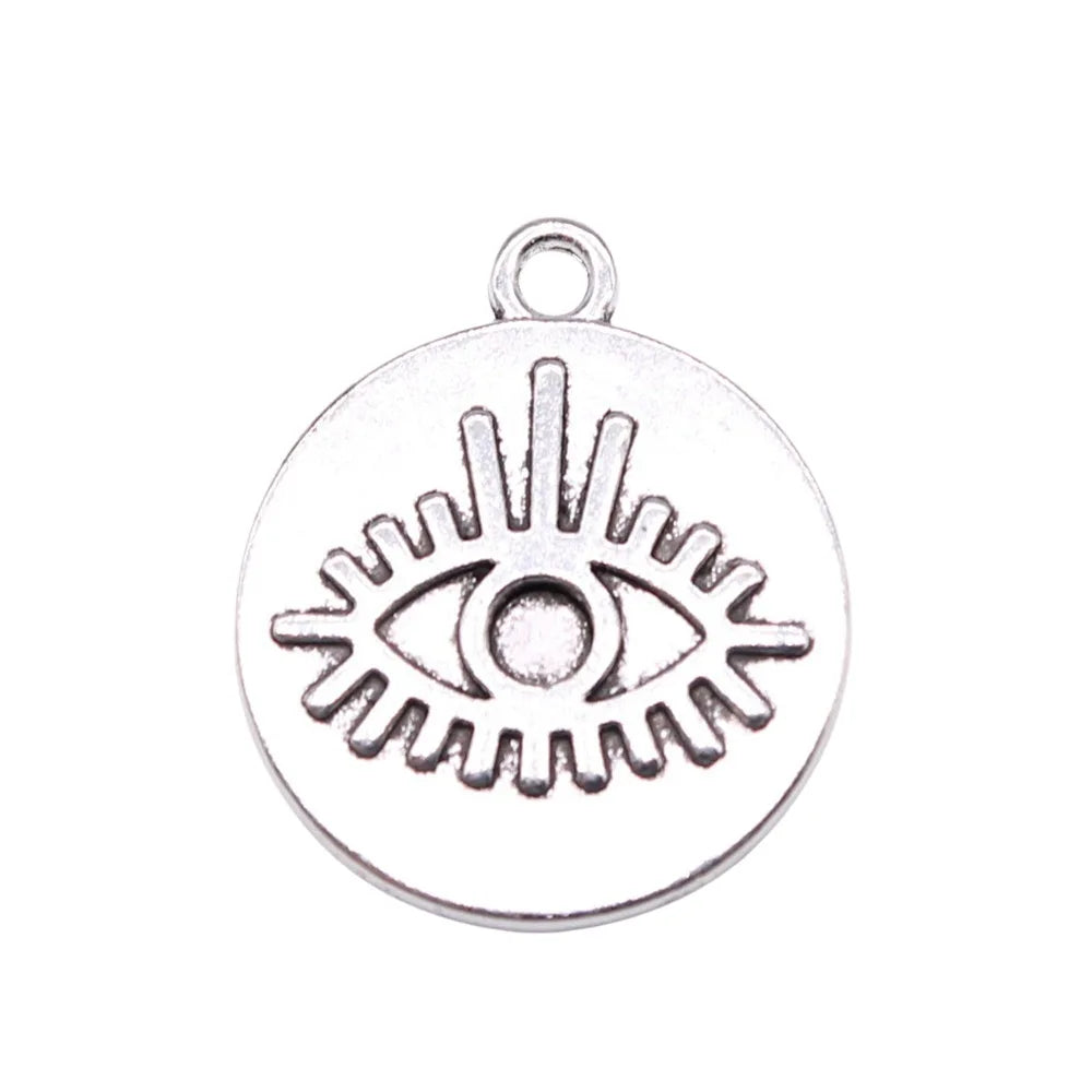 23x20mm 3.2g Multicolor Zinc Alloy Eye Charm Pendant for DIY Earring Bracelet Necklace Jewelry Making