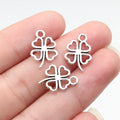 16x11mm 0.55g Zinc Alloy Hollow Four Leaf Clover Charm Pendant for DIY Vintage Necklace Bracelet