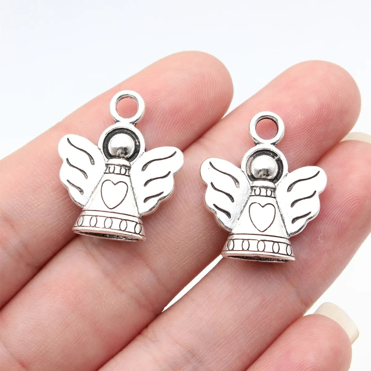23x20x7mm 4.2g Antique Silver Zinc Alloy Angel Charm Pendant for DIY Necklace Bracelet Jewelry Making