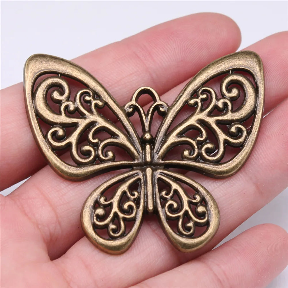 50x57mm 10g Multicolor Zinc Alloy Butterfly Charm Pendant for DIY Necklace Bracelet Jewelry Making