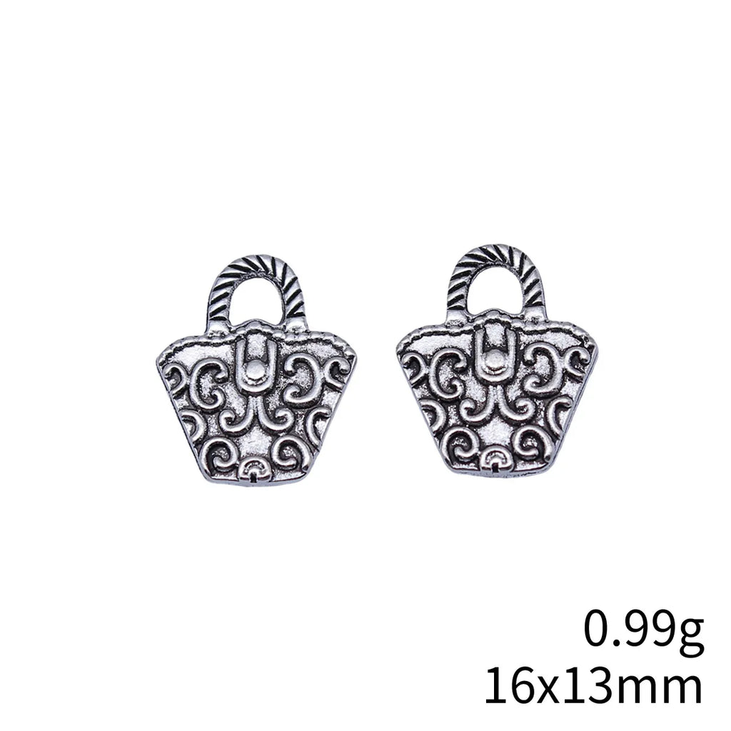 16x13mm 0.99g Antique Silver Zinc Alloy Handbag Purse Charm Pendant for DIY Jewelry Accessories