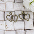 23x24MM Antique Silver Zinc Alloy Heart Charm Pendant for DIY Necklace Bracelet Jewelry Making
