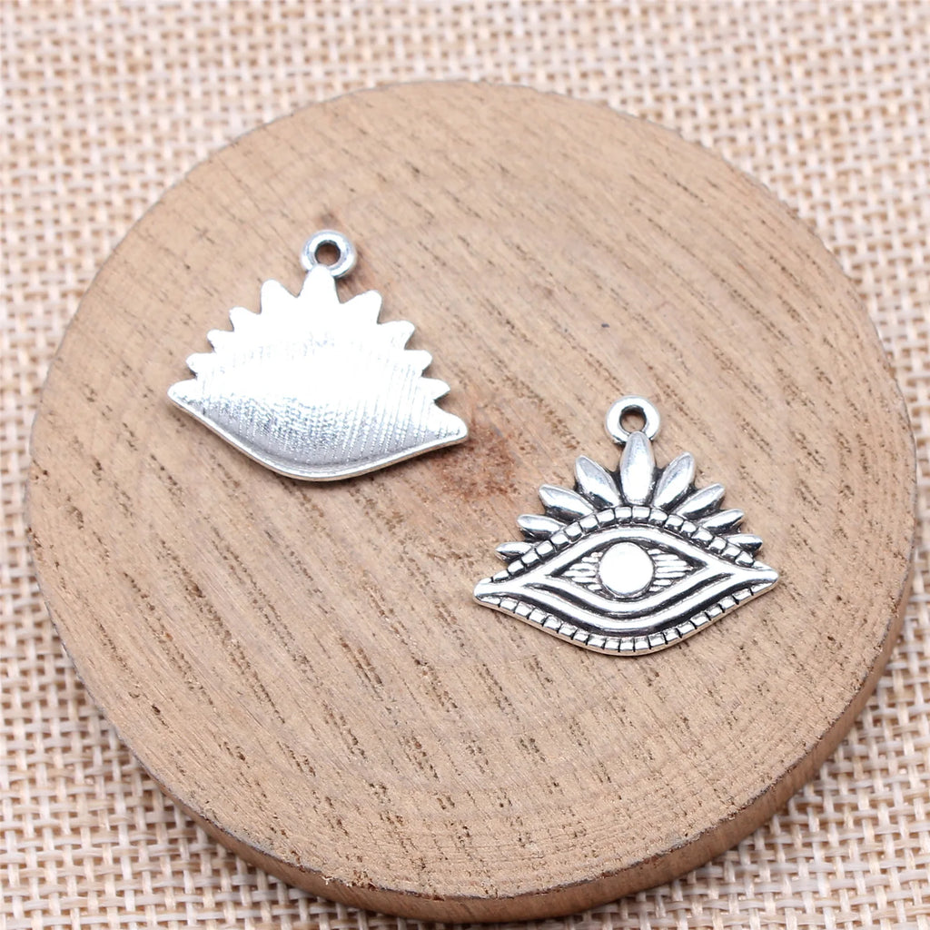 20x22mm 2g Antique Silver Zinc Alloy Eye Charm Pendant for DIY Necklace Bracelet Jewelry Making