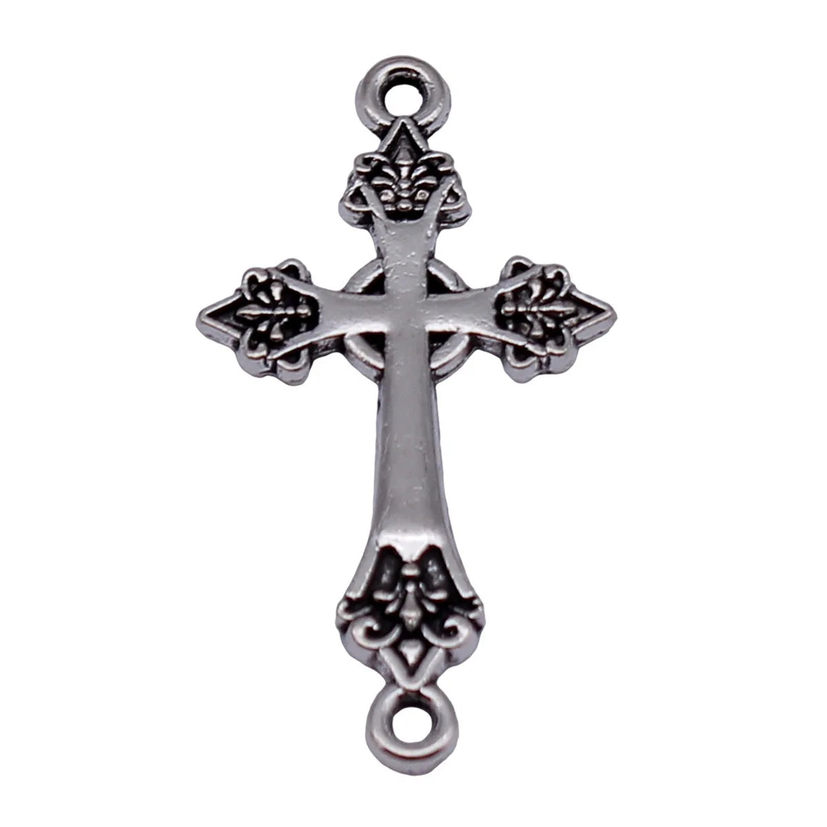 30x16mm 1.3g Antique Silver Zinc Alloy Cross Connector Charm for DIY Bracelet and Necklace Making