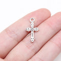 21x11mm 0.8g Antique Silver Zinc Alloy Cross Charm Pendant for DIY Jewelry Making
