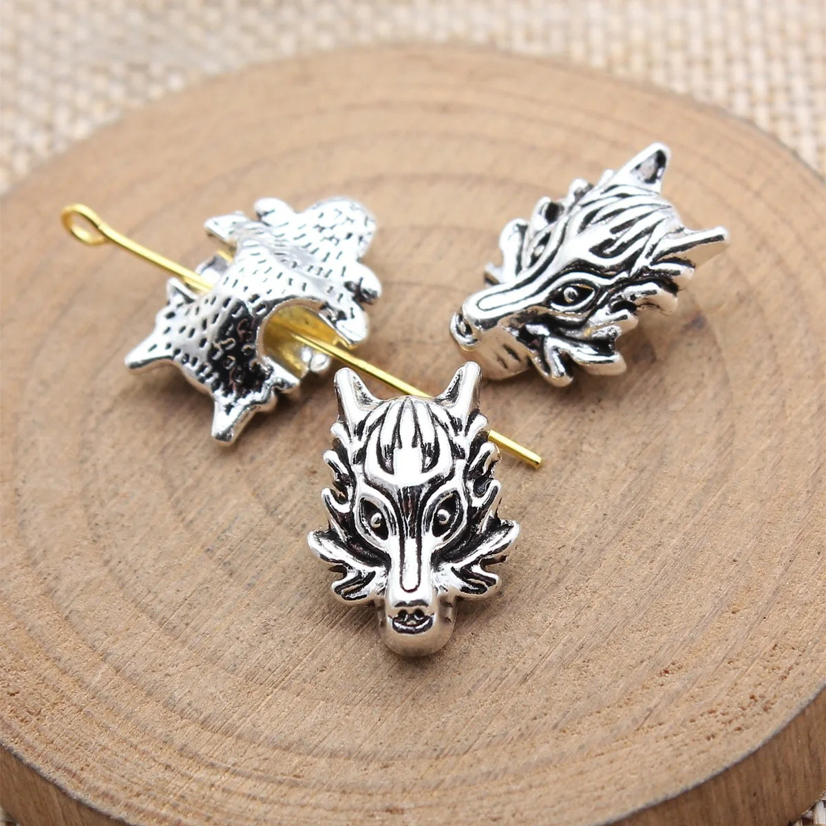 18x12x8mm 3g Multicolor Zinc Alloy Dragon Head Loose Metal Beads for DIY Bracelet Necklace Making