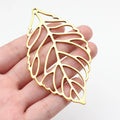 90x50mm 13g Multicolor Zinc Alloy Hollow Big Leaf Charm Pendant for Necklace DIY Jewelry Making