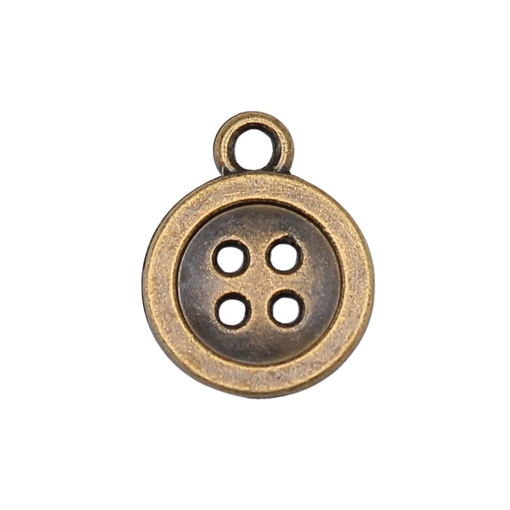 16x12mm 1.2g Multicolor Zinc Alloy Button Charm Pendant for DIY Necklace Bracelet Jewelry Making