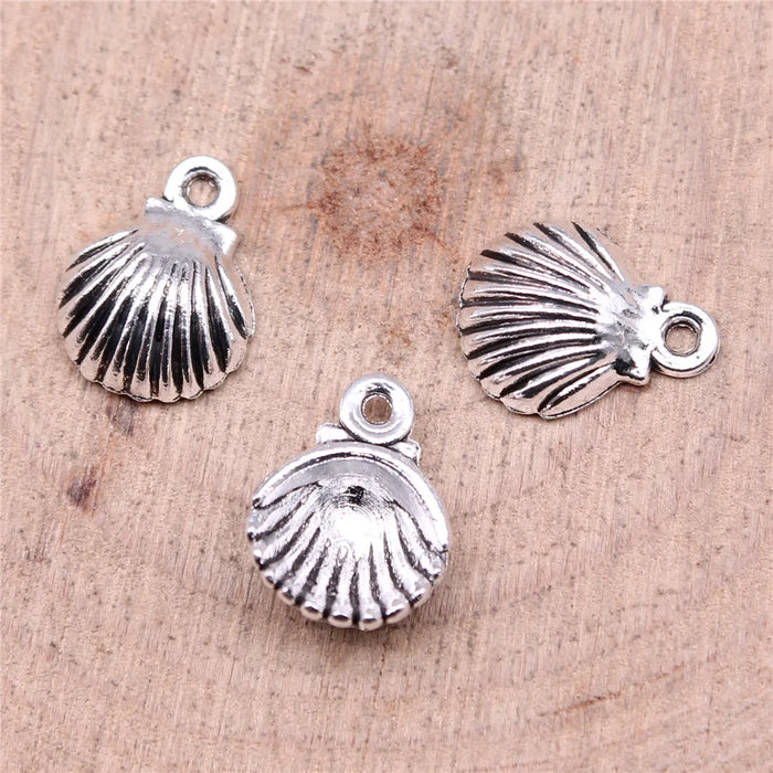 12x9mm 0.4g Multicolor zinc alloy Shell charm pendant for ocean necklace bracelet DIY making