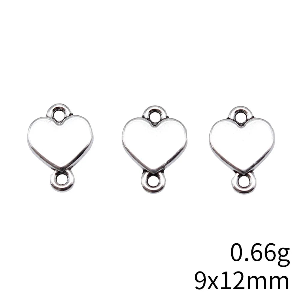 9x12mm 0.66g Multicolor zinc alloy Heart connector charm for DIY bracelet necklace jewelry making