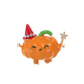 Cute Enamel Pumpkin Witch Brooch With Rhinestone Hat And Magic Wand, Luxury Halloween Lapel Pin Gift