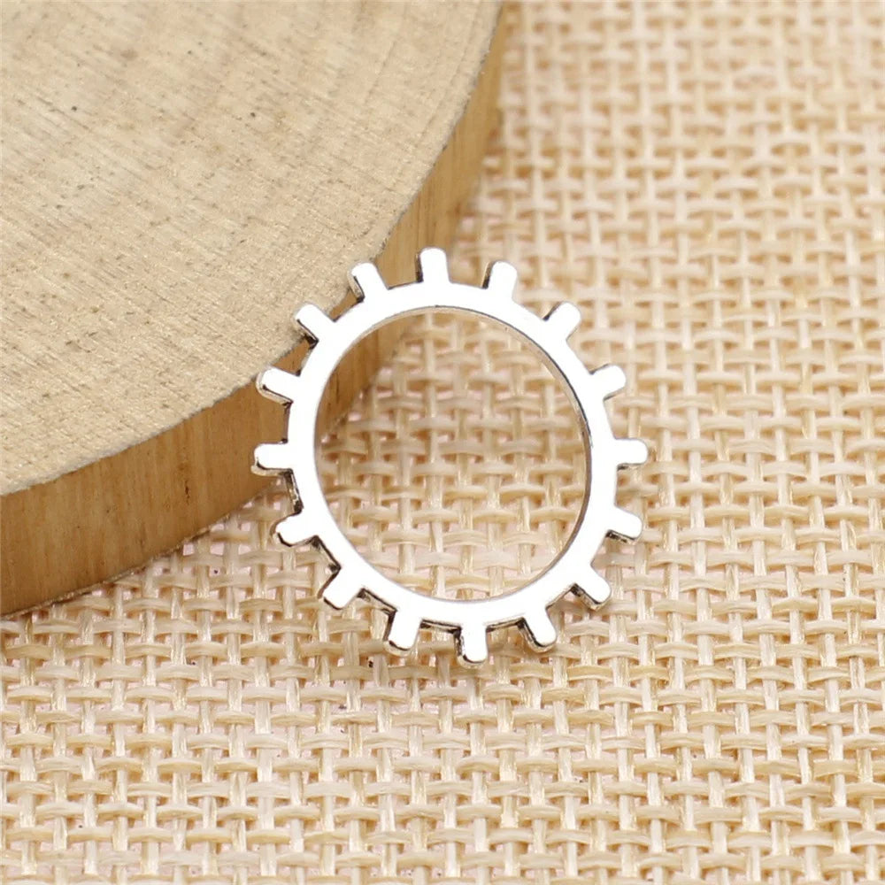 19x19mm 0.7g Multicolor Zinc Alloy Gear Charm Pendant for DIY Steampunk Necklace Bracelet Making