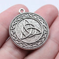 28x32mm 5g Multicolor Zinc Alloy Double Sided Celtic Knot Round Charm Pendant for DIY Jewelry Making