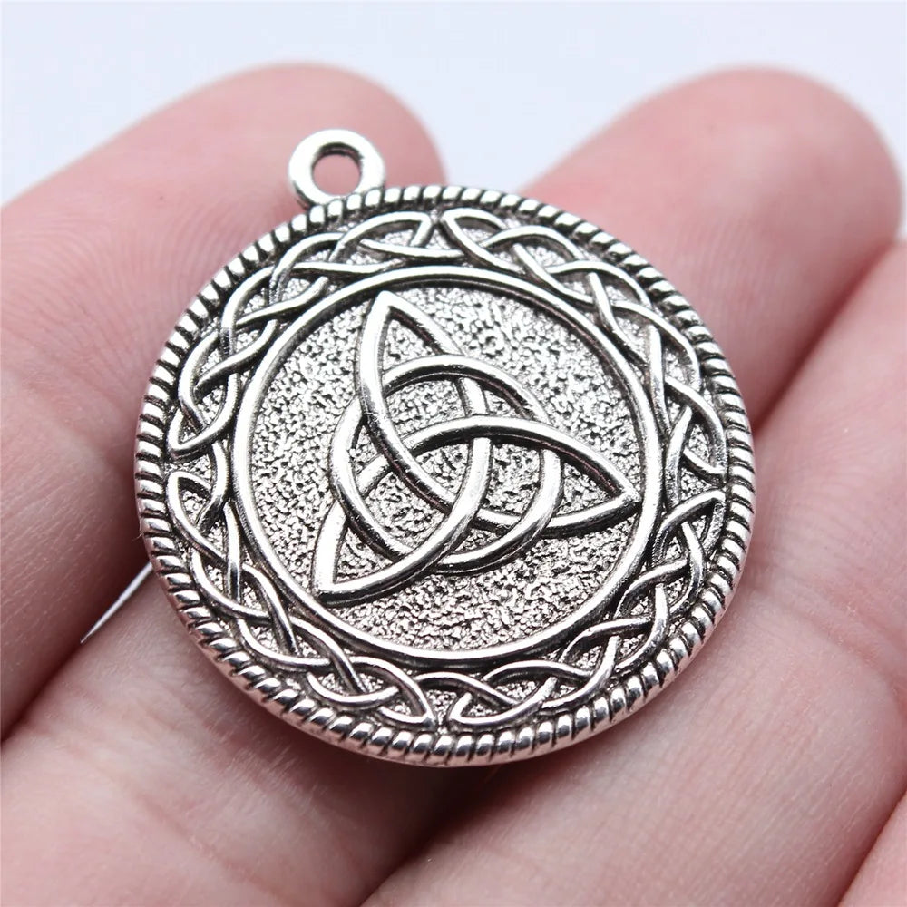 28x32mm 5g Multicolor Zinc Alloy Double Sided Celtic Knot Round Charm Pendant for DIY Jewelry Making