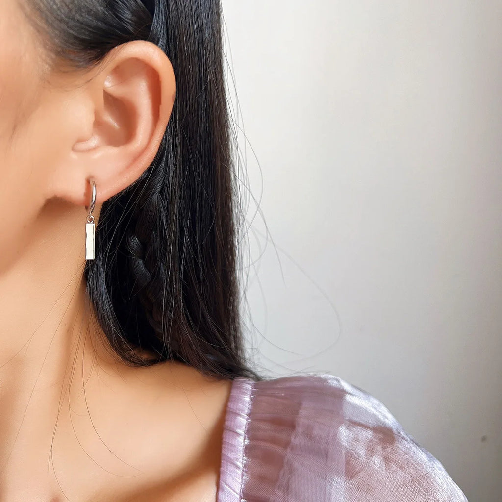 Elegant Alloy Spiral Disc Hoop Bar Dangle Stud & Clip On No Piercing Minimalist Fashion Earrings