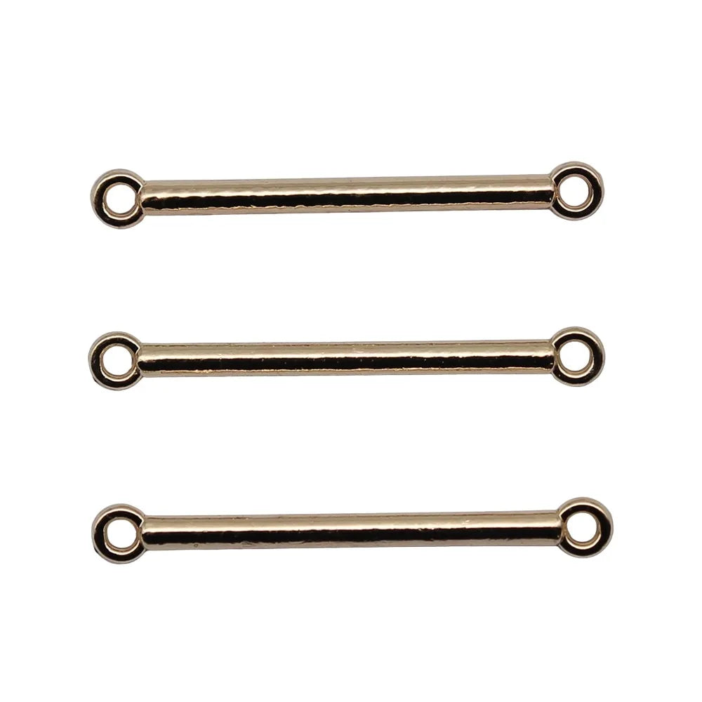 3x30mm 0.7g Electrophoretic KC Gold Zinc Alloy Long Bar Connector Charm for DIY Earrings Making