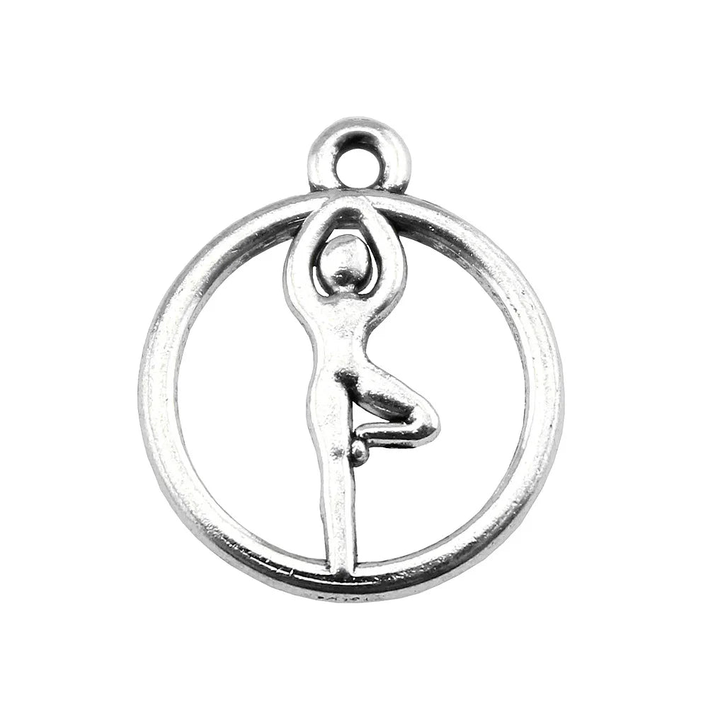 19x16mm 1g Multicolor zinc alloy Yoga charm pendant for DIY bracelet necklace jewelry making
