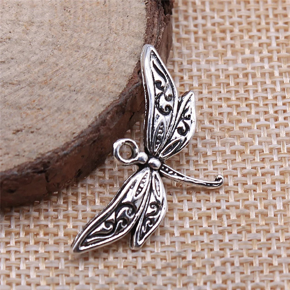 31x17mm 1.5g Multicolor Zinc Alloy Dragonfly Charm Pendant for DIY Handmade Jewelry Making