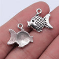 17x18mm 1.3g Antique Silver Zinc Alloy Fish Charm Pendant for DIY Necklace Bracelet Jewelry Making
