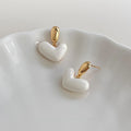 French Heart Drop Earrings 2025 New Copper Enamel Elegant Fashion Jewelry