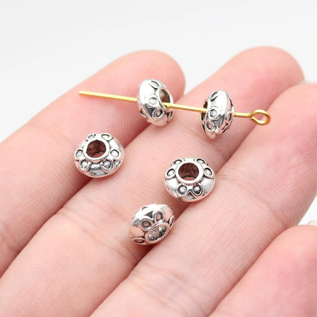 8.1x8.1x4.6mm 0.72g Multicolor Zinc Alloy Round Spacer Beads for DIY Bracelet and Necklace Jewelry Making