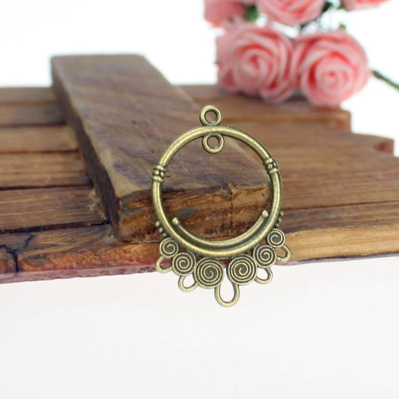 35x24MM Antique Silver Zinc Alloy Charm Pendant for DIY Necklace Bracelet Jewelry Making