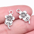 21x11mm 1.1g Multicolor Zinc Alloy Double Sided Flower Charm Pendant for DIY Jewelry Making
