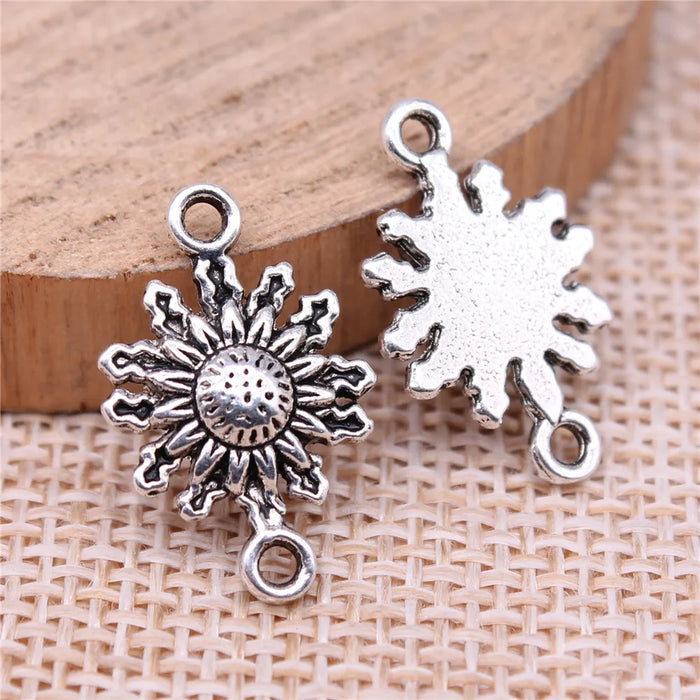 20x13mm 1.2g Antique Silver Zinc Alloy Sun Connector Charm for DIY Necklace Bracelet Jewelry Making