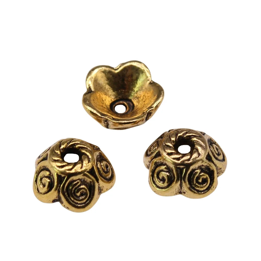 10x10x5mm 1.2g Multi Color Zinc Alloy Flower Bead Caps Spacer Findings for DIY Bracelet Necklace Making