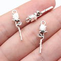 24x7mm 0.91g Antique Silver Zinc Alloy Rose Flower Charm Pendant for Bracelet Necklace DIY Jewelry Making