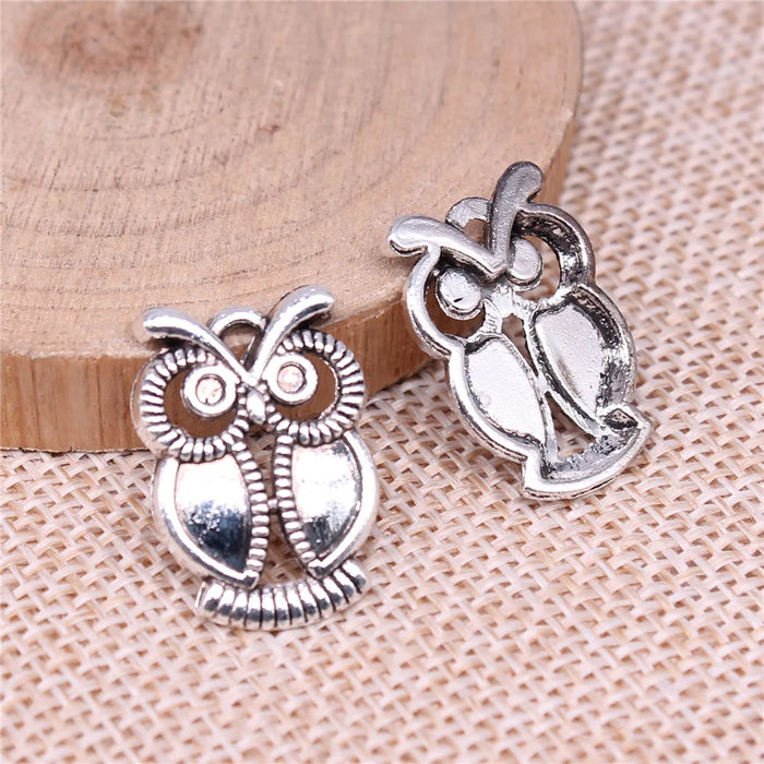 22x15mm 1.8g Multicolor Zinc Alloy Owl Cat Charm Pendant for Handmade Necklace Bracelet DIY Jewelry