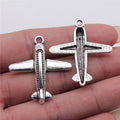 32x35mm 2.9g Antique Silver Zinc Alloy Airplane Charm Pendant for Travel Theme DIY Jewelry Making
