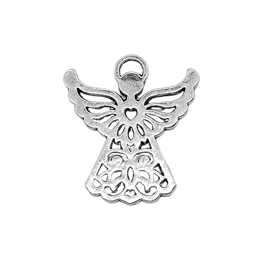 25x27mm 2.8g Multicolor Zinc Alloy Angel Figure Charm Pendant for DIY Jewelry Making
