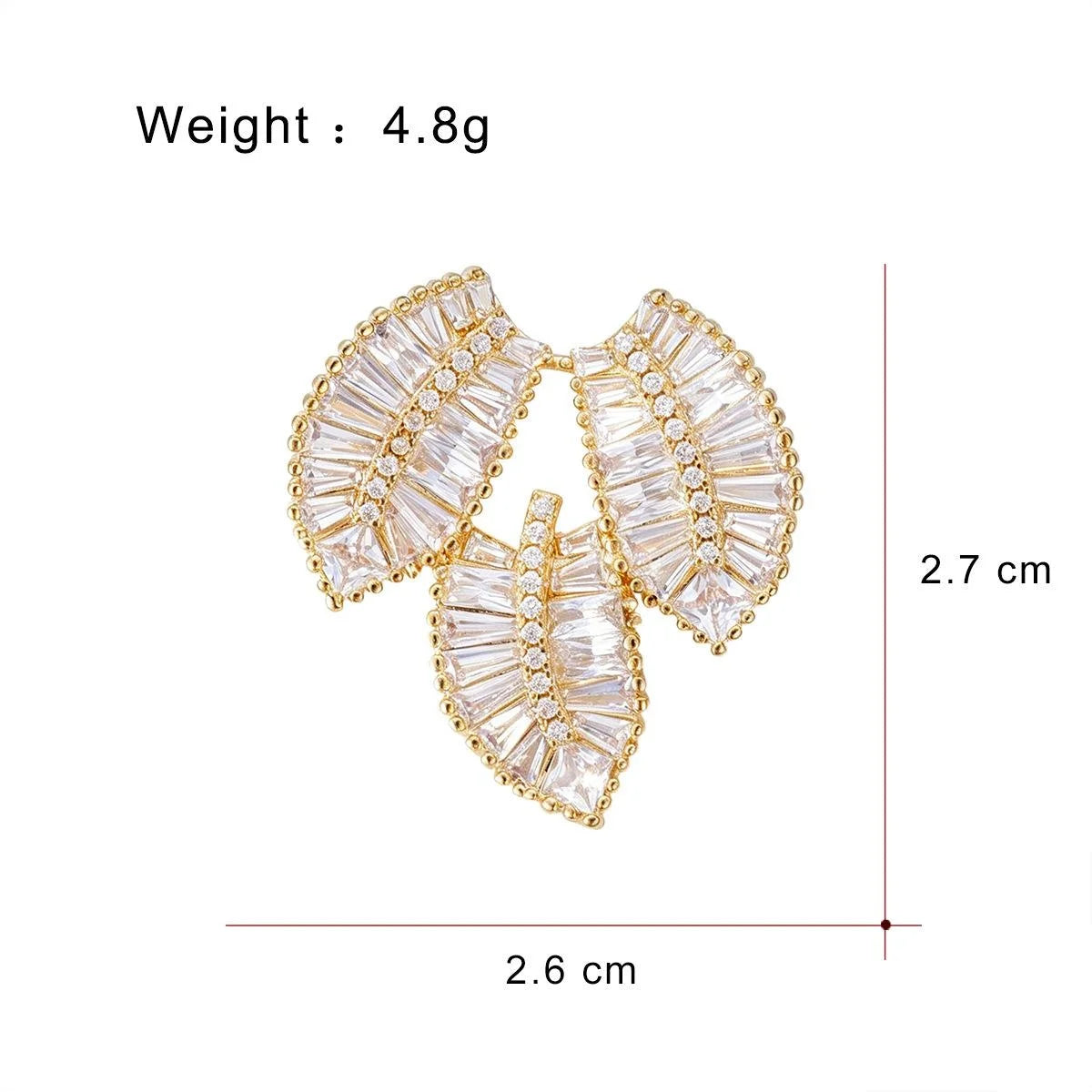 Luxury Copper Zircon Leaf And Swan Brooch, Elegant Rhinestone Lapel Pin Corsage Suit Accessory Gift