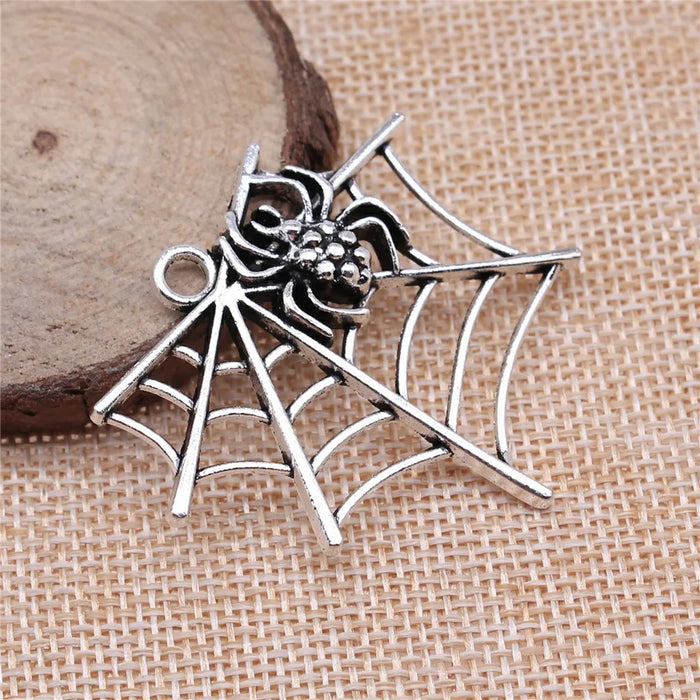 47x42mm 7.9g Multicolor Zinc Alloy Spider Web charm pendant for necklace bracelet DIY jewelry making