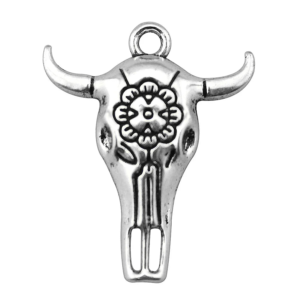 31x26mm 2.3g Multicolor Zinc Alloy Bull Head charm pendant for necklace bracelet DIY jewelry making