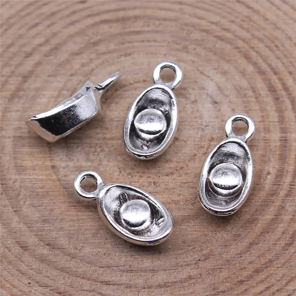 4x12mm 0.65g Multicolor Zinc Alloy Yuanbao Ingot Charm Pendant for DIY Fortune Jewelry Making