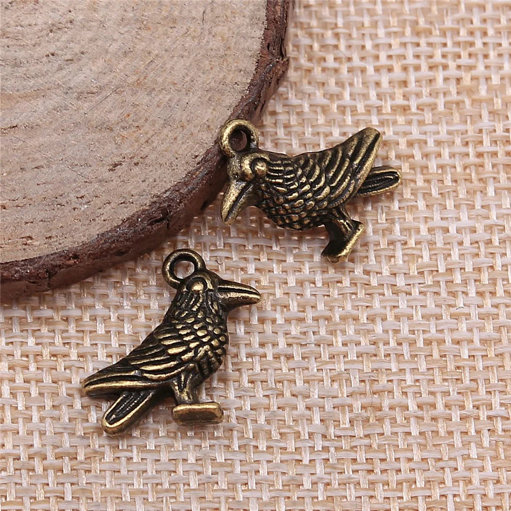 17x17mm 2.3g Multicolor Zinc Alloy Sparrow Bird Charm Pendant for DIY Bracelet Necklace Making