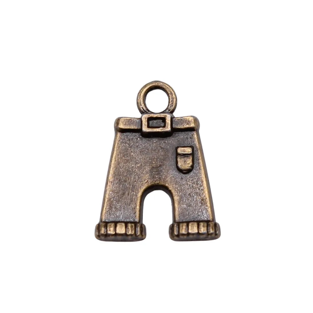 18x14mm 1.17g Antique Bronze Tone Zinc Alloy Pants Charm Pendant for Bracelet Necklace DIY Jewelry