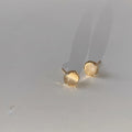Minimalist 14K Plated Copper Round Glass Cat Eye Stone Stud Earrings For Daily Wear