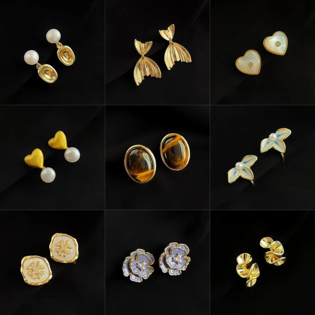 18K Gold Plated Copper Spiral Clip On Drop Earrings For Women, No Piercing Painless Non Slip
