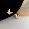 14K Gold Plated Copper Butterfly Stud Earrings Sweet Forest Style Daily Wear Jewelry For Women