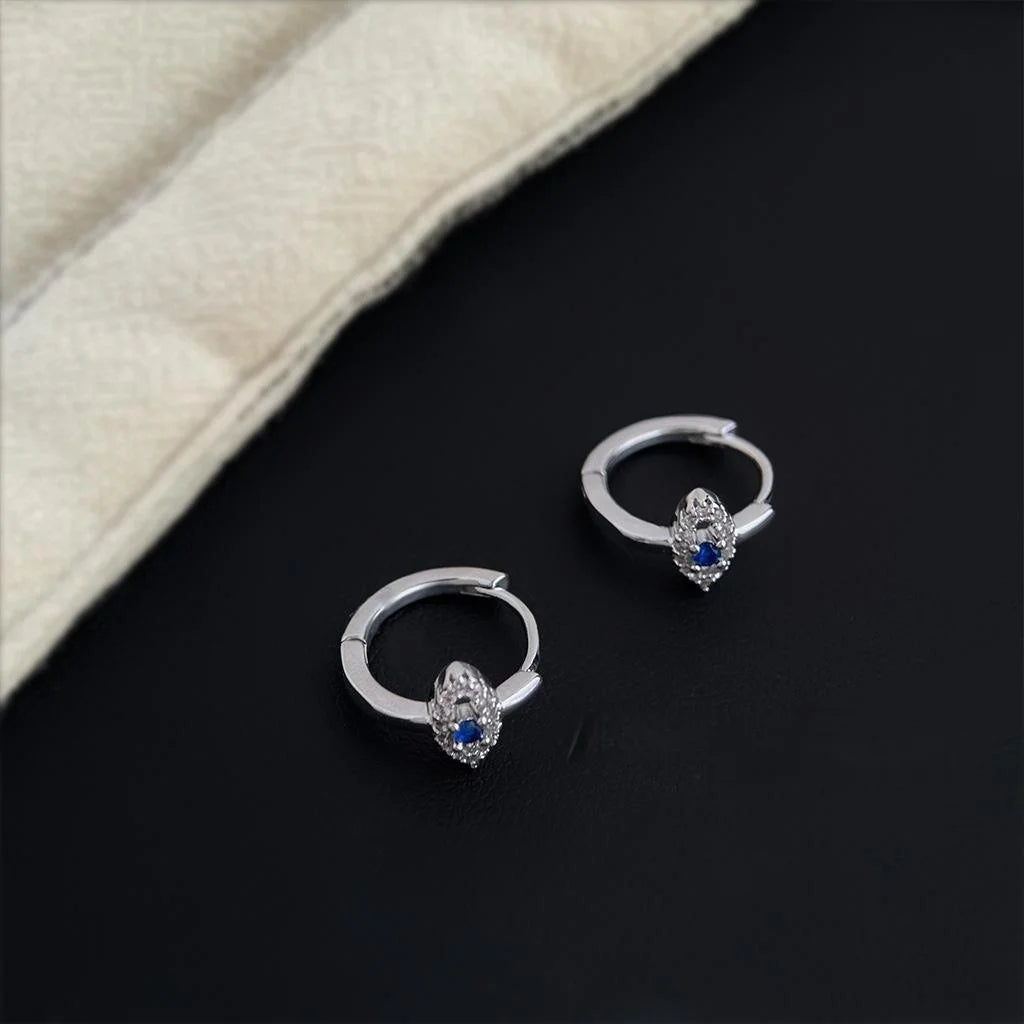 Sweet Cool Copper Zircon Eye Drop Earrings Micro Pave Geometric Round Commuter Jewelry
