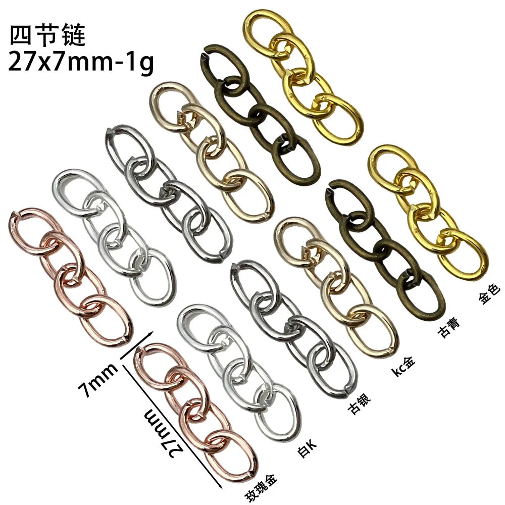 Iron Four Section O Chain Extension Chain Connector for DIY Key Ring Jewelry Accessories