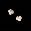 New Chinese Pink Gradient Drip Glaze Enamel Orchid Stud Earrings With Zircon Floral Petal Design