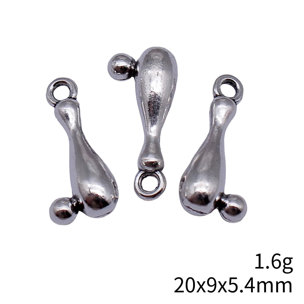 20x9x5.4mm 1.6g Antique Silver Zinc Alloy Bowling Ball Charm Pendant for DIY Sports Jewelry Making