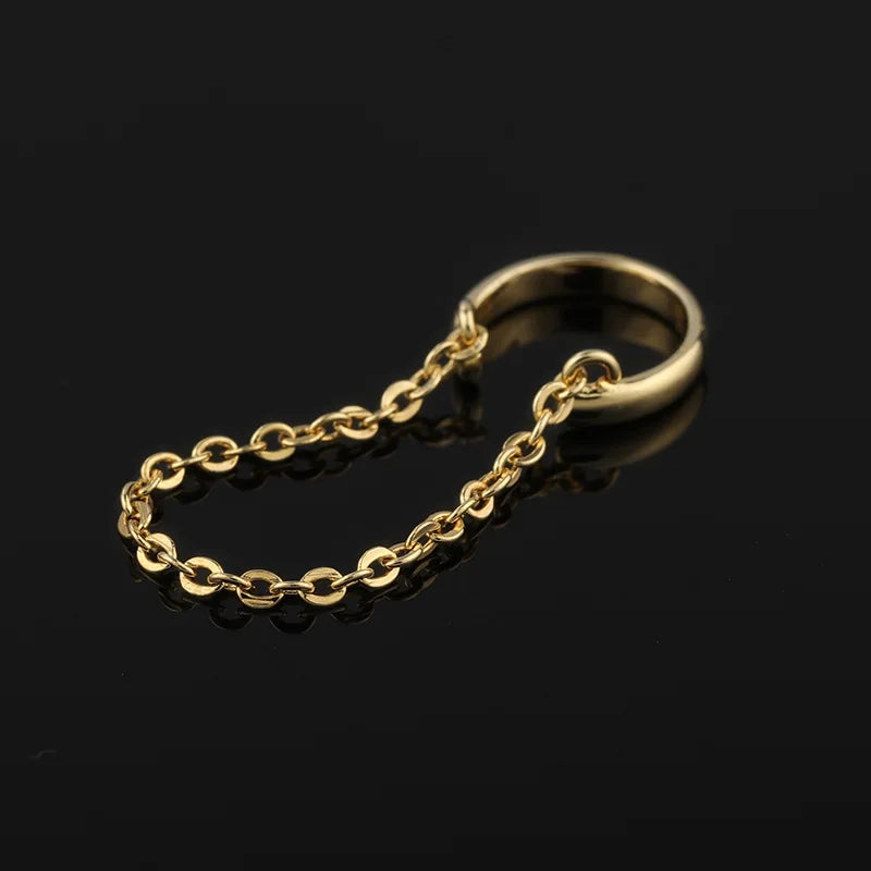 Vintage Gold Alloy Ear Cuff Chain Tassel Stud & Clip On No Piercing Elegant Minimalist Hoop Earrings