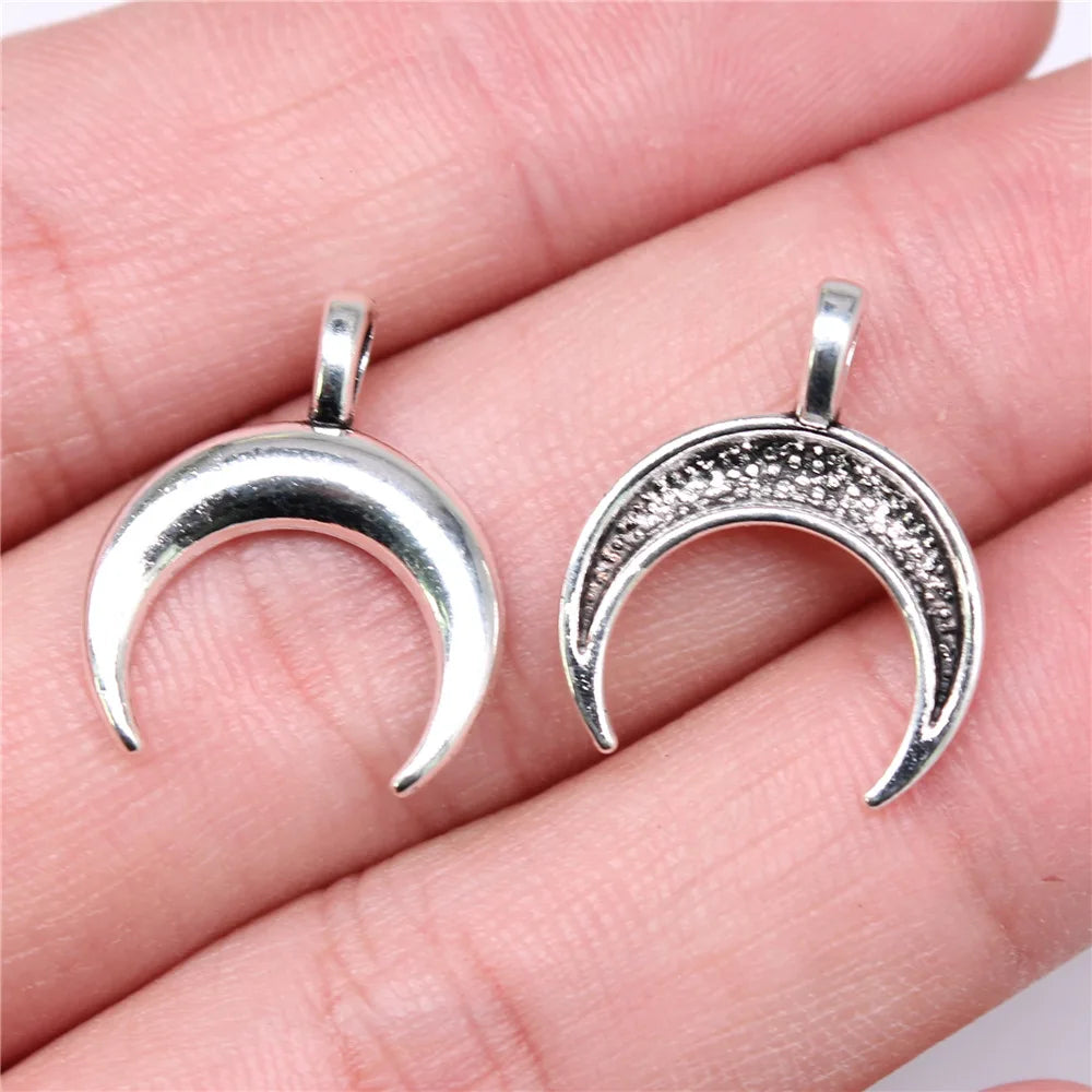 20x17mm 1g Zinc Alloy Crescent Moon Charm Pendant for DIY Necklace Bracelet Jewelry Making