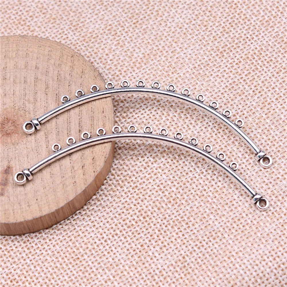 78x4mm 2.8g Antique Silver Zinc Alloy Long Bar Necklace Connector Charm Pendant for DIY Jewelry Making