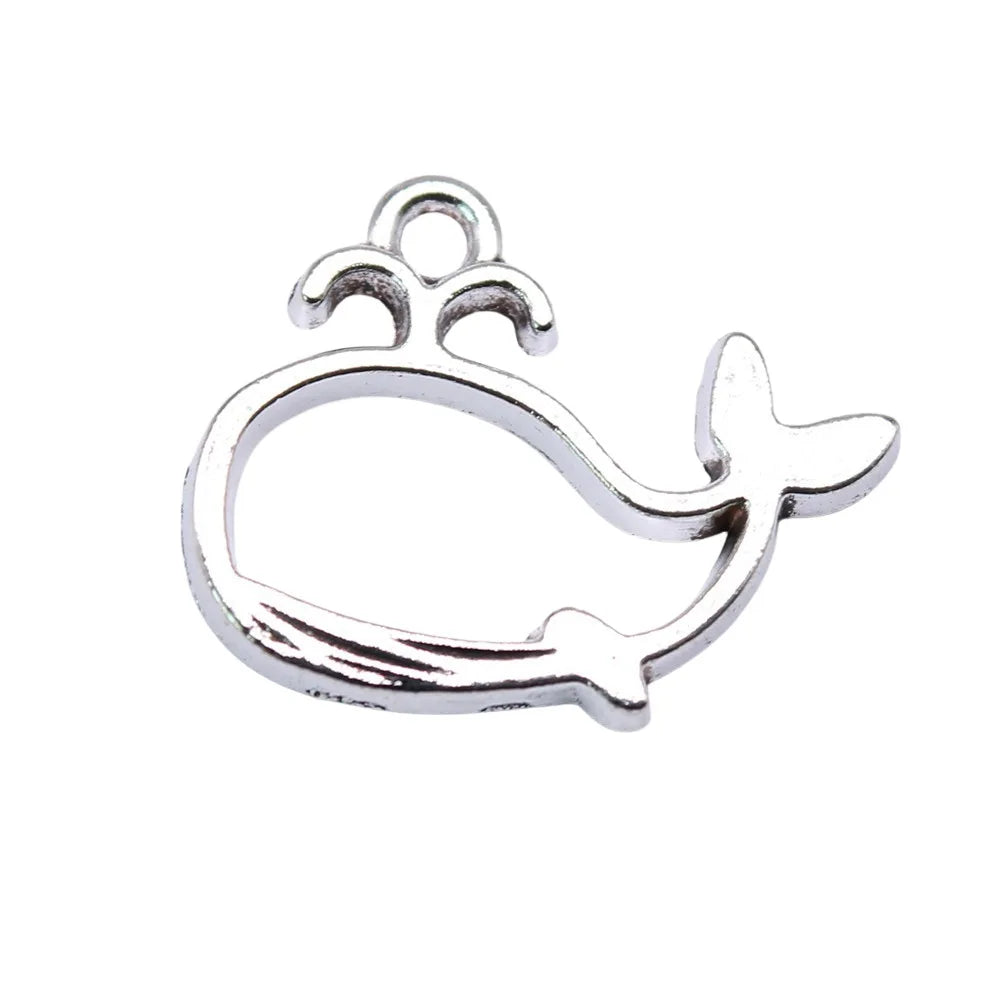 16x19mm 1g Multicolor Zinc Alloy Whale Charm Pendant for DIY Necklace Bracelet Jewelry Making